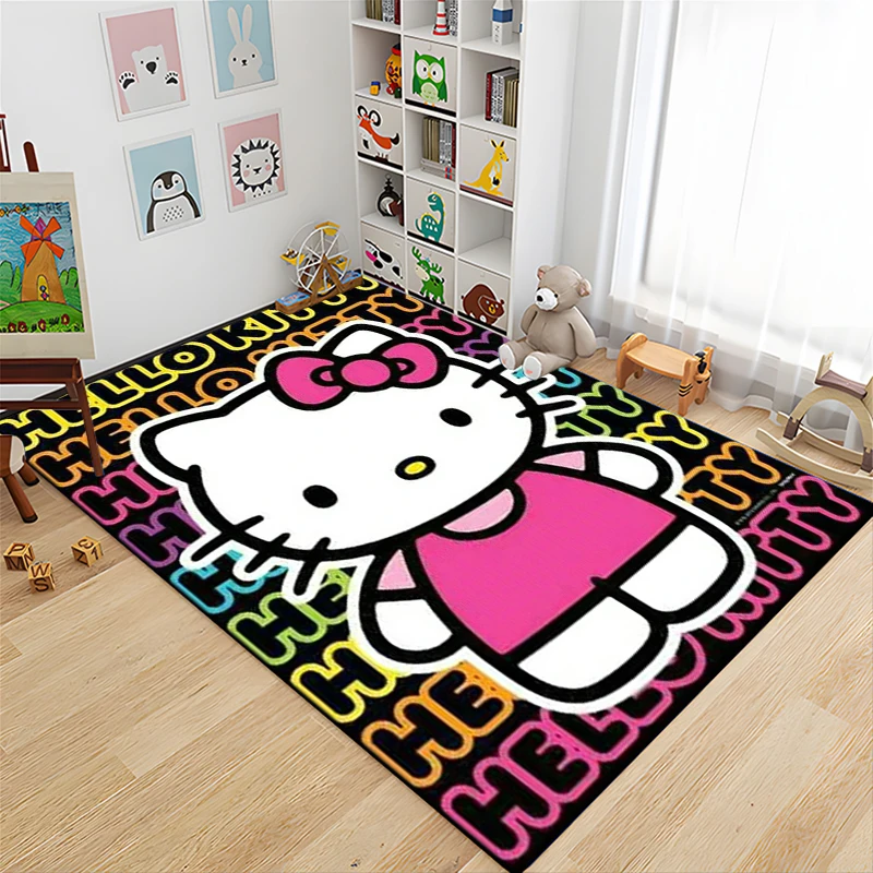 

Sanrio Hello Kitty Pattern Large Area Rug Carpet for Living Room Kitchen Bedroom Sofa Home Decor Doormat Kids Floor Non-slip Mat