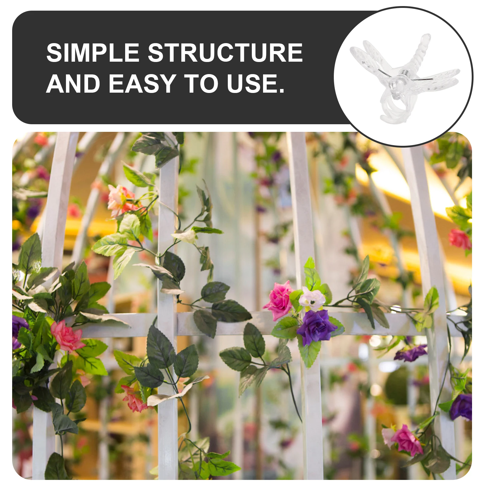 

10Pcs Orchid Stem Clips Clear Small Plant Support Clips Dragonfly Shape for Garden Plant Climbing Vine Flowers Stems Fixing