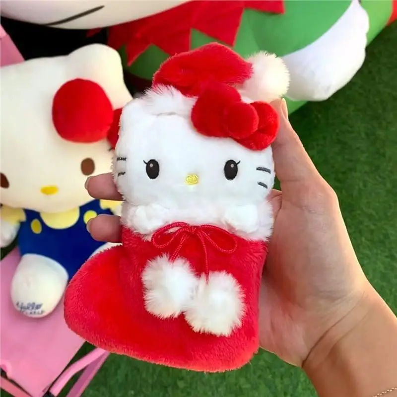 

Милый Рождественский чулок «Hello Kitty», плюшевая кукла, игрушка, брелок, кулон, сумка для девочек, подвесные украшения, сумка для хранения, сумка на шнурке, подарки