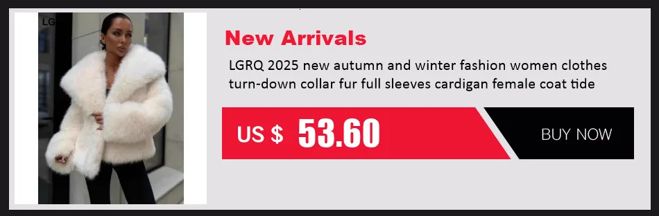 LGRQ 2026 Winter Fur Coat Women's Medium Long Waistless Spotted Long Sleeve Fake Fox Polka Dots Jacket Female Windbreaker WV9630