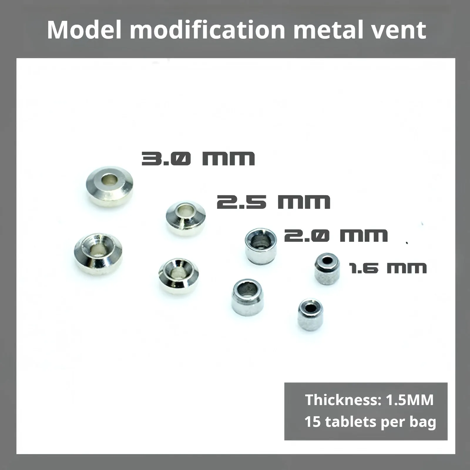 Kit de personnalisation de trous de Ventilation en métal, 15 pièces, pour la fabrication de modèles militaires Gundam, modélisation de loisirs, suppléments de bricolage 1.6-3.0mm