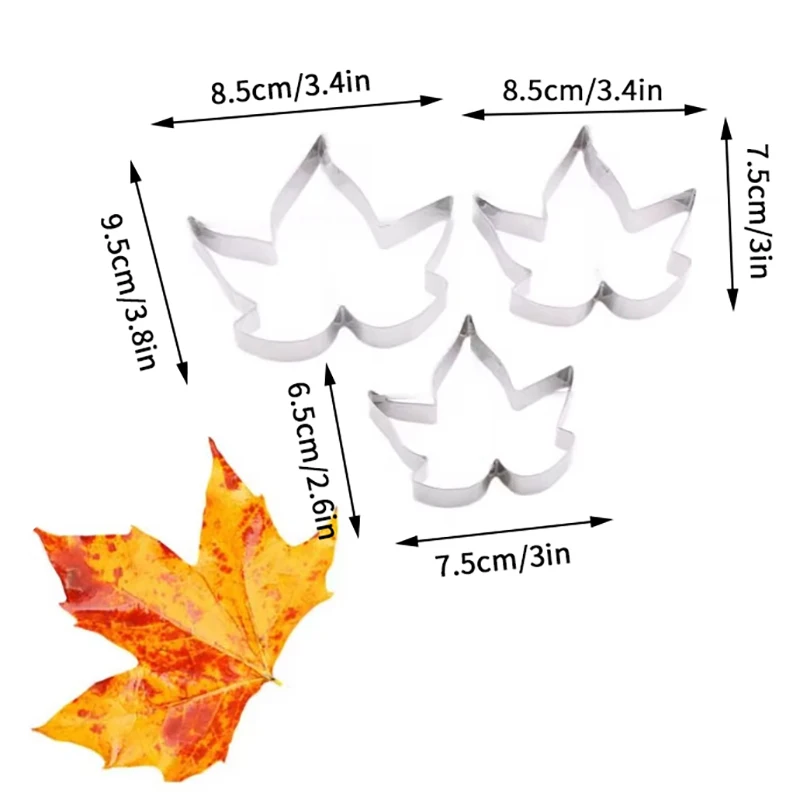 3 Teile/satz Edelstahl Küche Blatt Form Fondant Kuchen Dekor Werkzeuge Edelstahl Backform Gebäck Backform Cookie Cutter