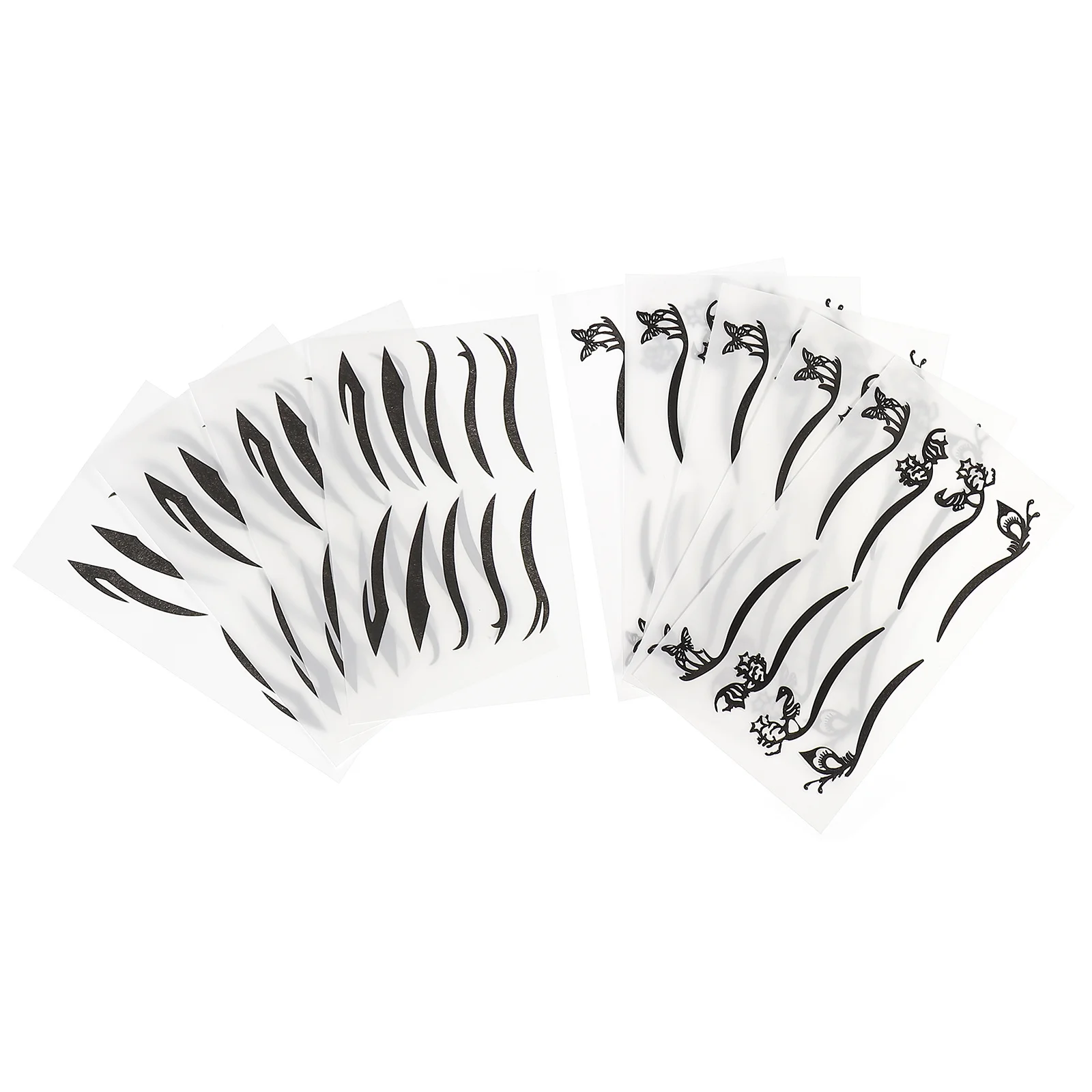 80 pares de pegatinas de tatuajes de ojos, pegatinas temporales de línea de ojos, calcomanías faciales de larga duración, fácil de usar para mascarada de Carnaval de Halloween