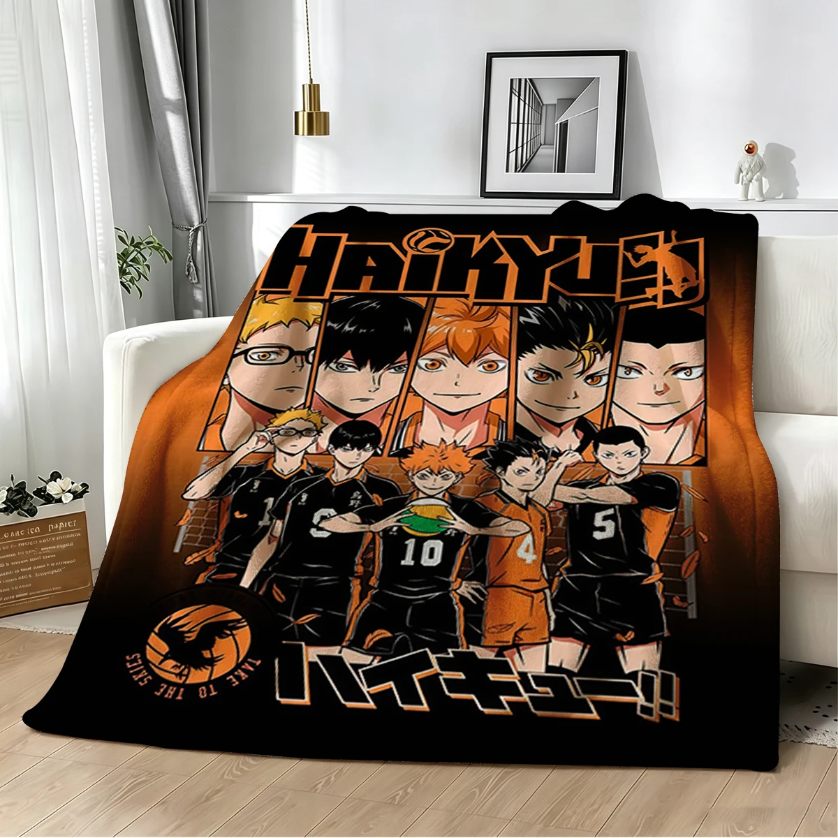 Haikyuu Volleyball Youth Flannel Blanket Warm Soft Halloween Christmas Couch Warm Cozy Decorative Decor Gift for All Season