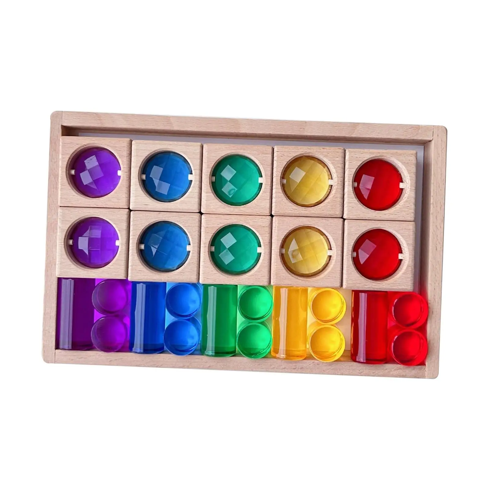 Ensemble de blocs de construction arc-en-ciel, jouets sensoriels translucides pour garçons et filles