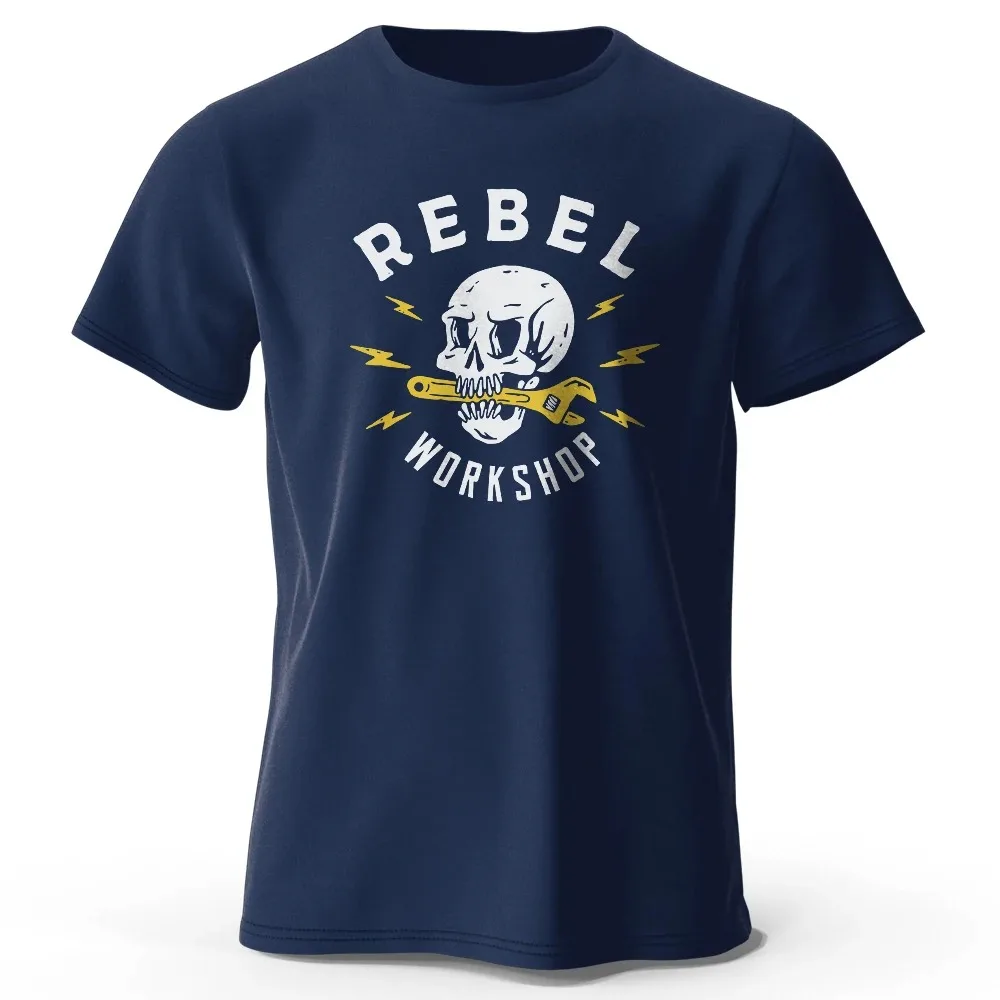 Rebel Workshop Graphic Print Men's Novelty T-shirt, Casual Soft Summer Tee for Men Daily Wear, Breathable Everyday Tops Clothing
