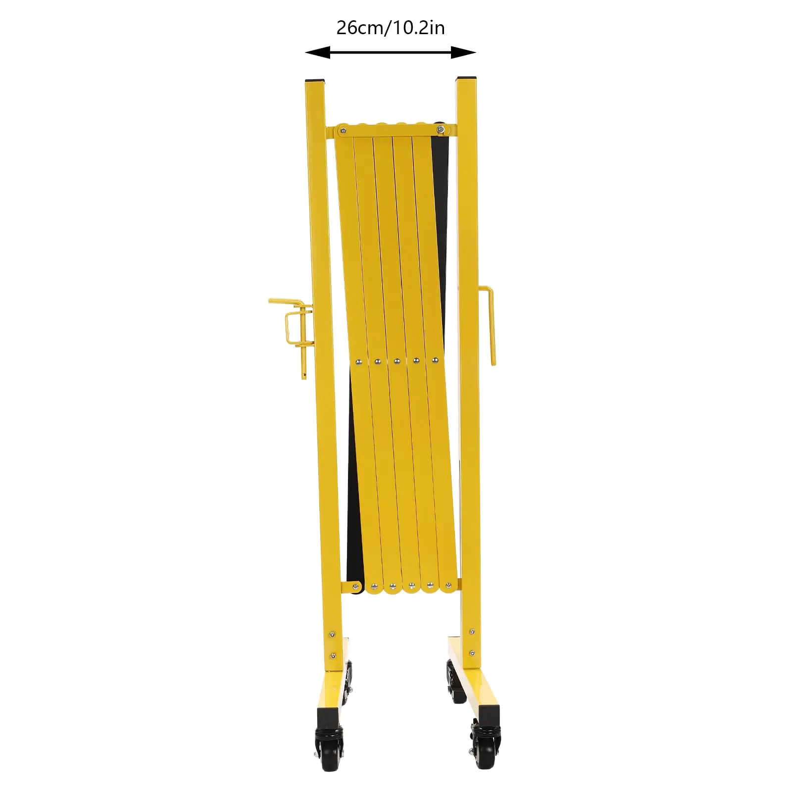 8.2 * 3.36フィート拡張可能な金属バリアゲート、4つのキャスター付きモバイルバリアゲート、高さ40インチの調節可能なトラフィックフェンス、Foldi