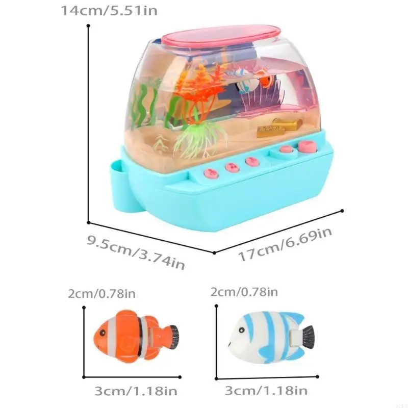 LED ライト付き人工魚水槽ポータブル海をテーマにしたナイトランプ寝室の机や子供部屋 A2UB