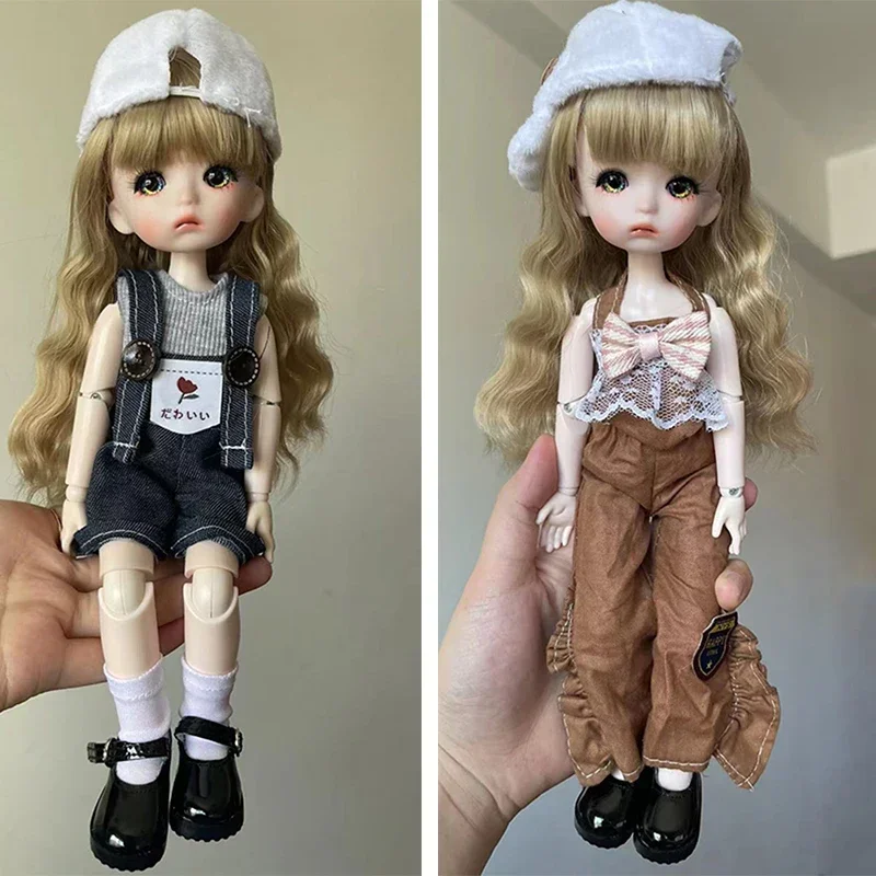 28cm Pink Skin 1/6 Bjd Doll Full Set Princess Doll Mechanical Joint Body Handmade DIY Makeup Dolls Kids Girls Dolls Toy Gift