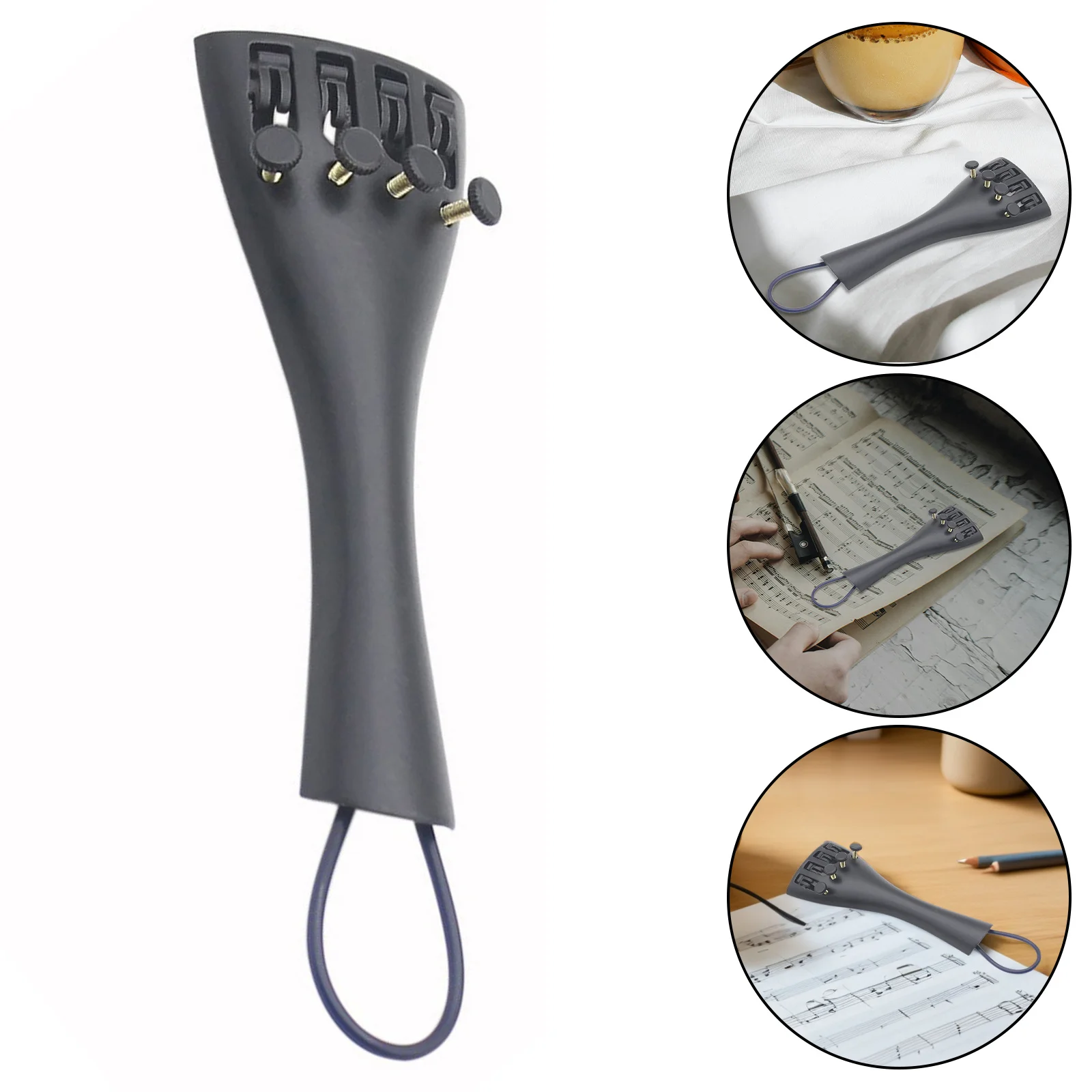 

Aluminum Alloy Tailpiece Replacement For 3/4 4/4 Violin Fine Tuner Bridge Durable Musical Instrument Accessory Gift For