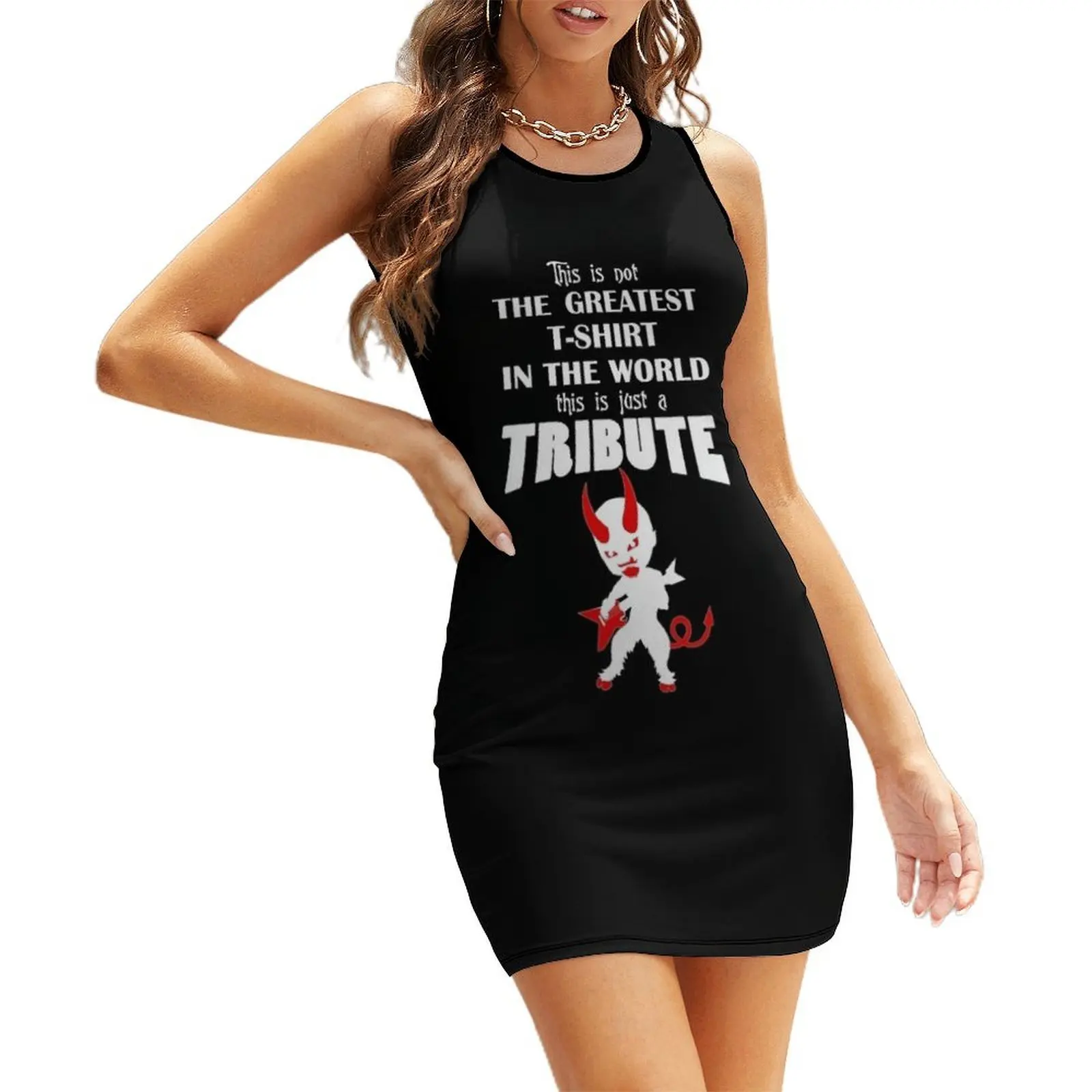 เสื้อยืดที่ดีที่สุดในโลก... TRIBUTE ชุดเดรสแขนกุด เสื้อผ้าผู้หญิง เสื้อผ้าสตรี