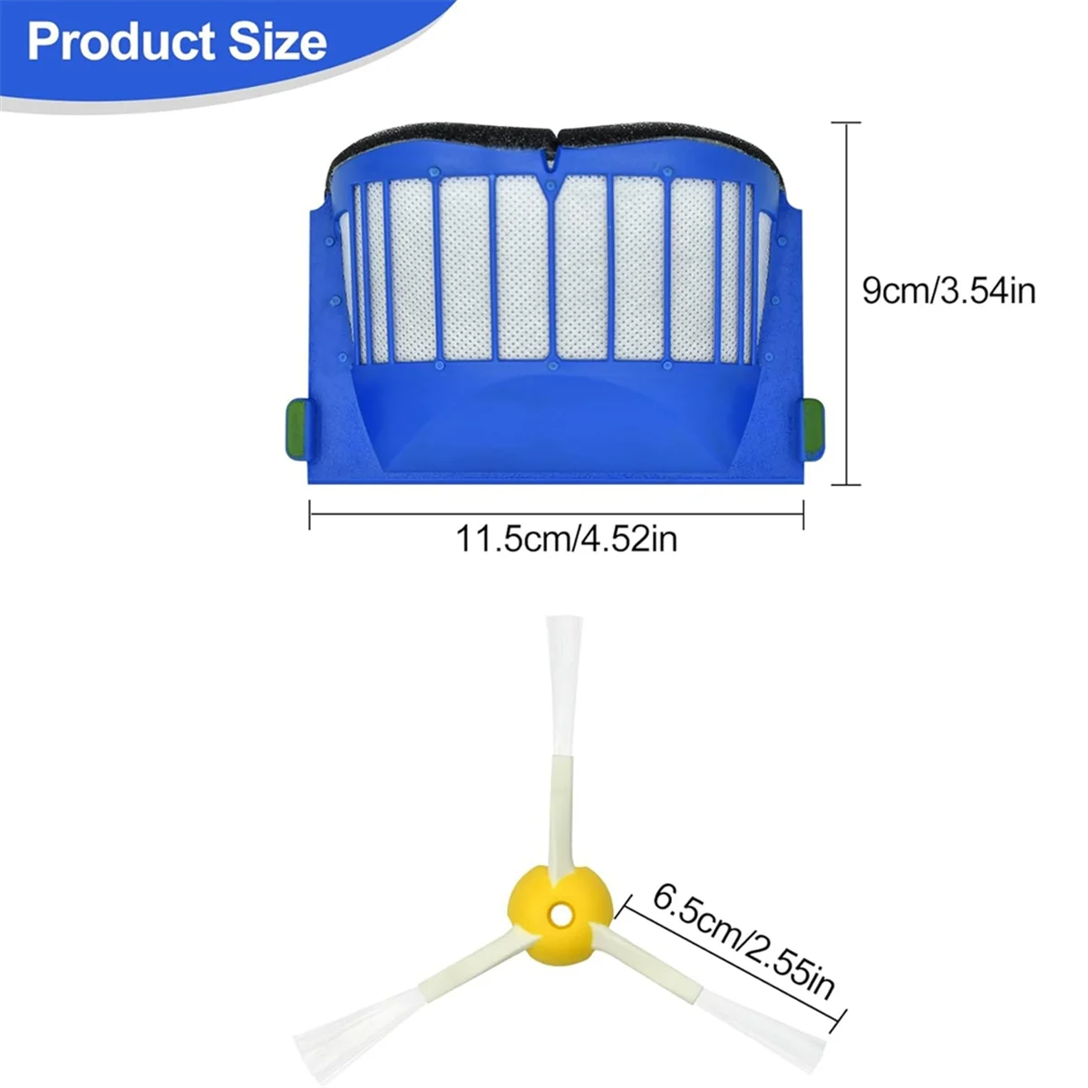 อะไหล่ทดแทนสําหรับ 600 Series 675 690 692 694 610 670 Series หุ่นยนต์สูญญากาศกรองขอบแปรงกวาด