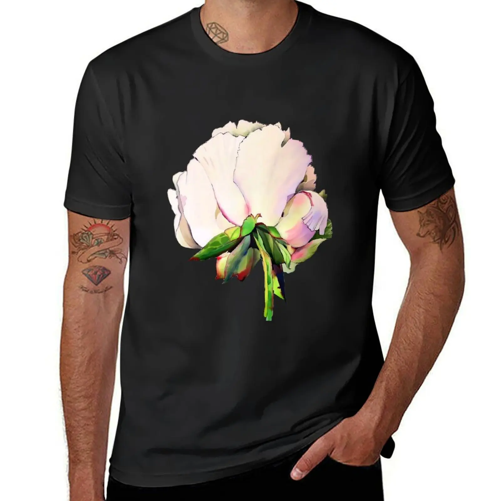 Beautiful delicate peony flower T-Shirt aesthetic clothes summer clothes Short sleeve tee mens t shirts pack