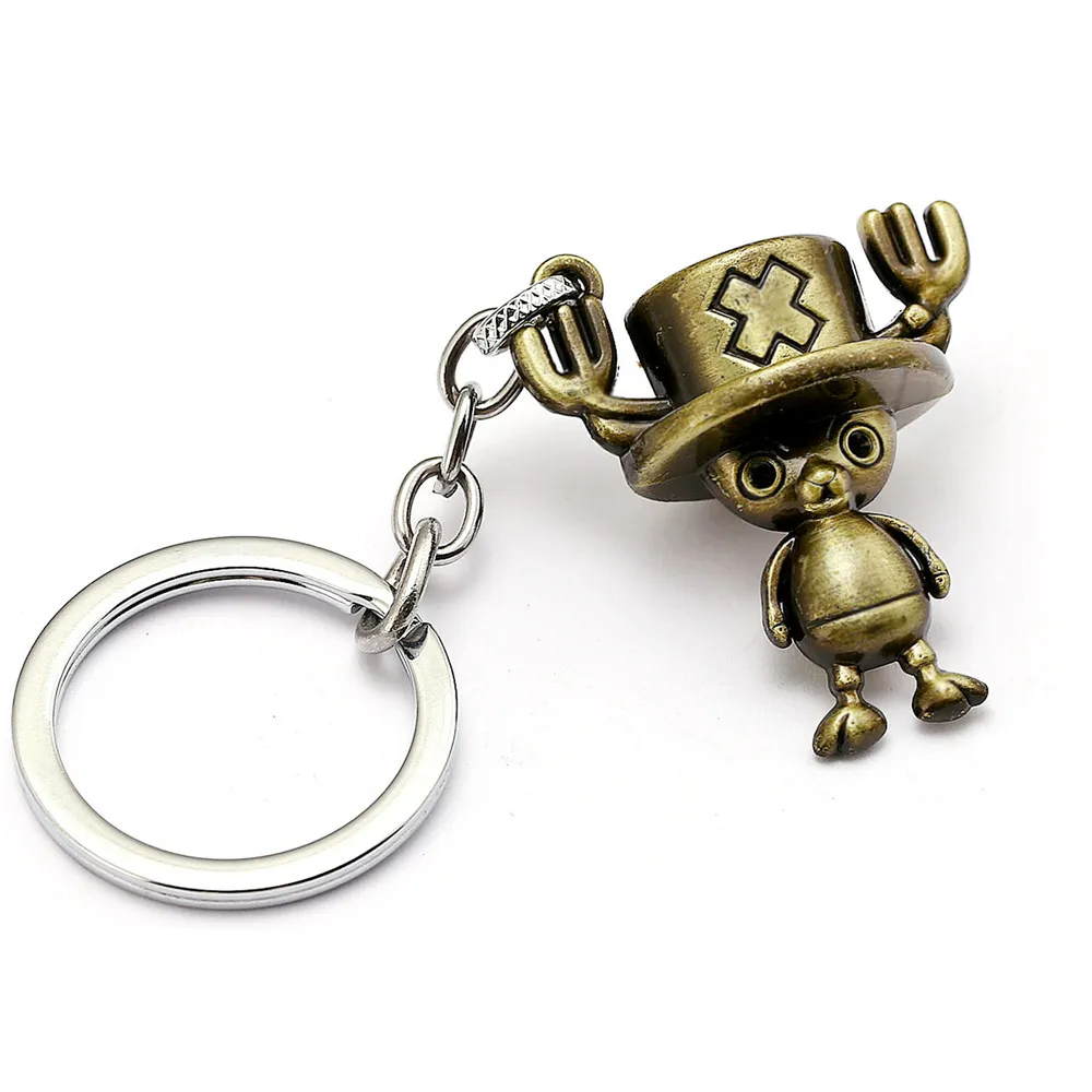 Anime One Piece Tony Chopper Action Figure Model Kids Toys Gift Metal Keychain Pendant Jewelry