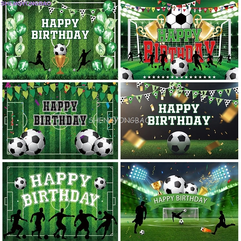 

Soccer Theme Photography Backdrops Birthday Party Decorations Kids Boys Sports Association Football Photo Studio Background VT01