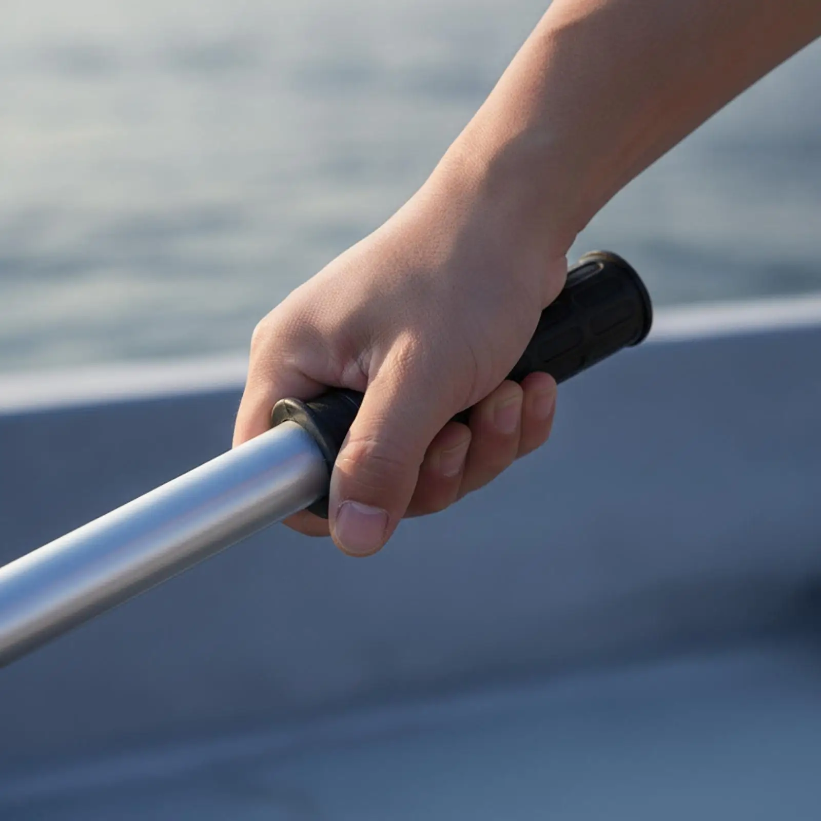 Rubber Grip Outboard Handle Extension Tiller Aluminum Alloy Shaft Clamp Connector for Inflatable Boat Fishing Motor