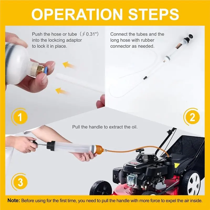 AA73 For Oil Change Tool- Portable 500CC Automotive Fluid Extractor With 39" Hose& Extension Tubes, For Oil Pump Extensiontubes