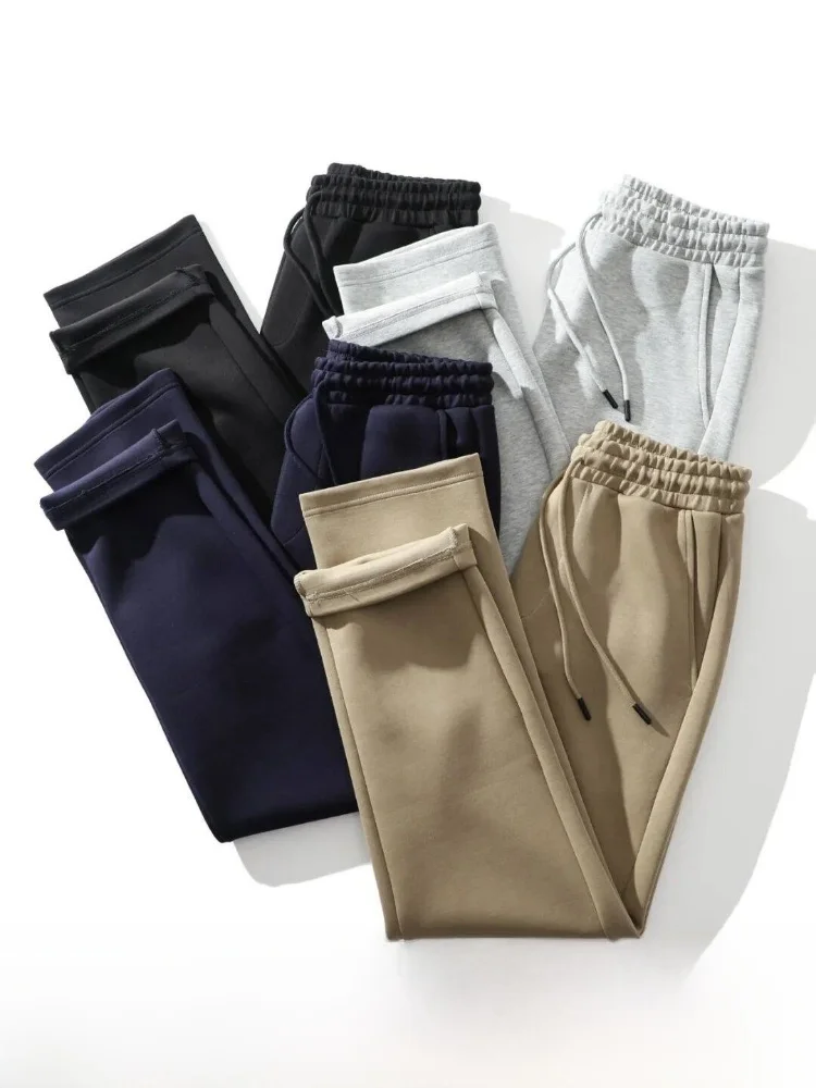 

Skin-friendly Breathable Elastic Straight Leg Casual Pants Men's Knitted Air Layer Fabric Autumn Faion Comfortable Fit