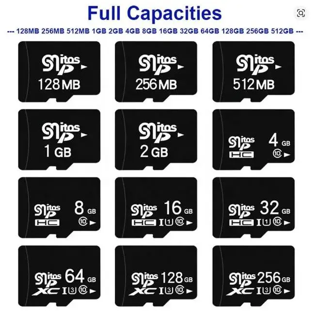 50Pcs SD TF Card Bundle, 2GB/8GB/32GB/64GB Memory Card for Smartphones Cameras Drones Action Cameras Table