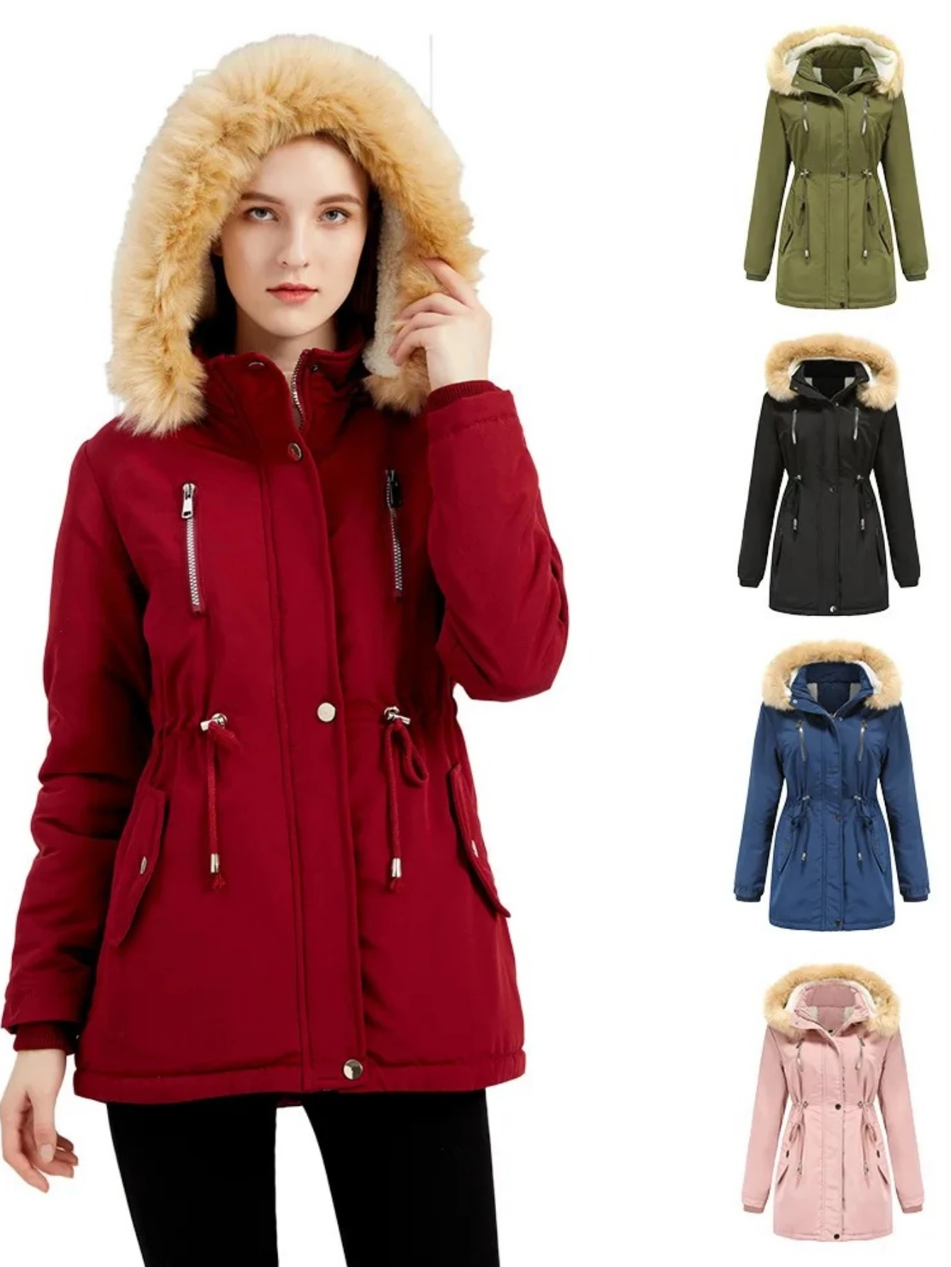 

Женская утолщенная бархатная хлопковая куртка из ягненка, свободная посадка, съемная верхняя одежда на флисовой подкладке, с длинным рукавом, на молнии, в городском стиле