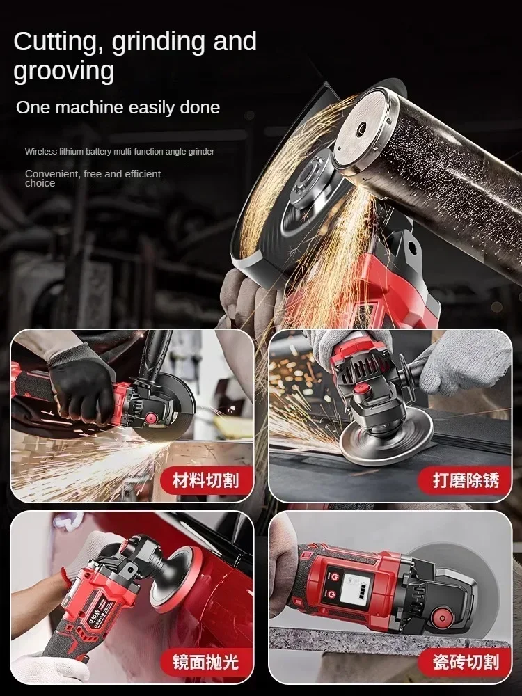 Amoladora angular compacta de litio sin escobillas con funciones de pulido y corte