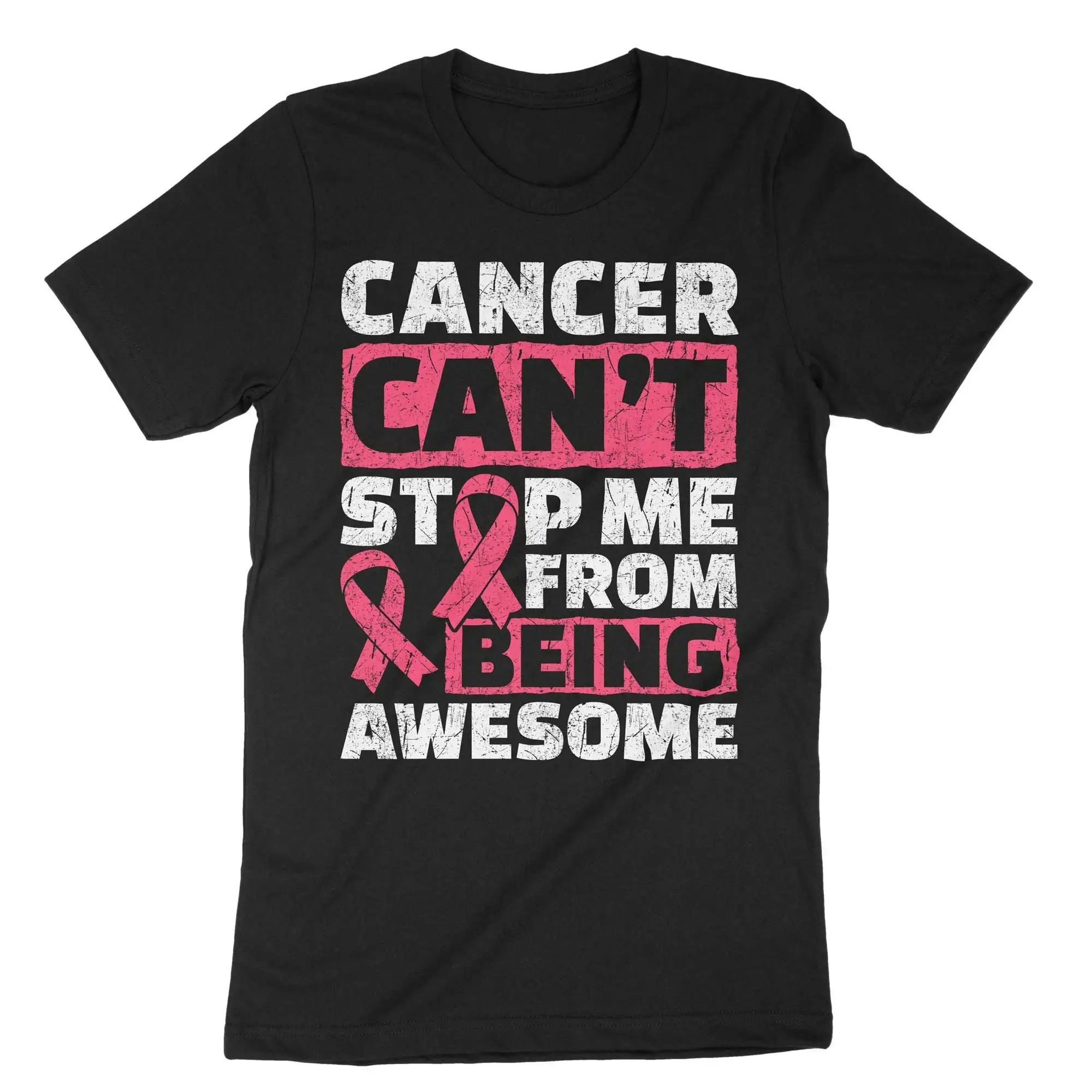 Cancer Can't Stop Me T Shirt Care Package Tackle Hospital Recovery Pink Ribbon Fight Colon