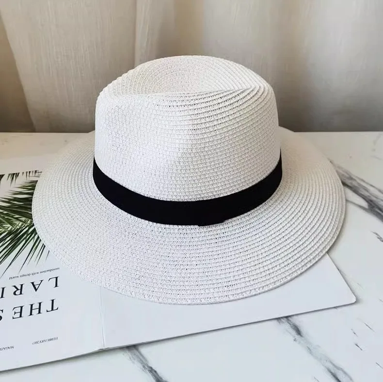 Sommer-Sonnenhut aus Stroh für Männer und Frauen, Modischer Sonnenschutz-Strohhut, Vielseitiger Panama-Hut für Outdoor und Strand, Jazz-Hut – Detail 10