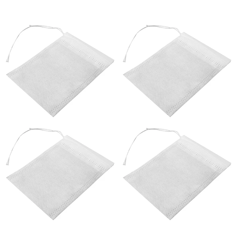 400 Pcs Disposable Tea Filter Bags Empty Cotton Drawstring Seal Filter Tea Bags For Loose Leaf Teal(3.54 X 2.75 Inch)