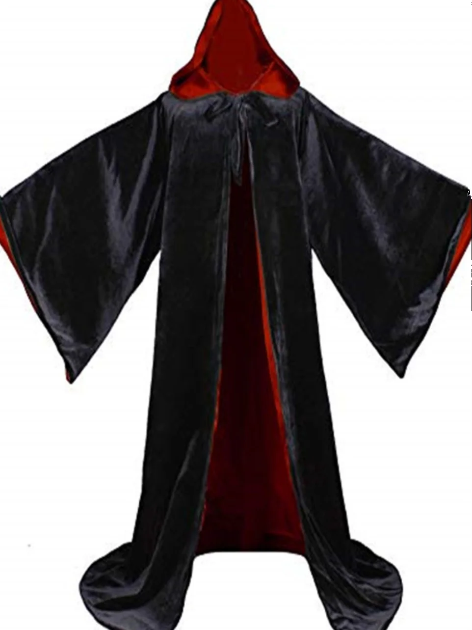 

Двухслойный весенний плащ-накидка для косплея ведьмы, бальное платье, длинные рукава, универсальный, подходит для любого образа, для Хэллоуина и вечеринок