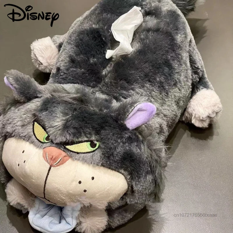 

Disney Lucifer Cat Plush Bag Soft Doll Kawaii Handbags Luxury Removable Tissue Case Fashion Room Destop Decor Car Accessories