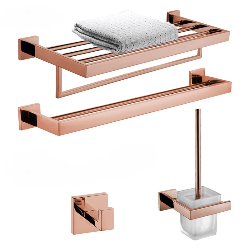 

Полированная розовая Золотая фурнитура для ванной комнаты аксессуары держатель для туалетной бумаги вешалка для полотенец
