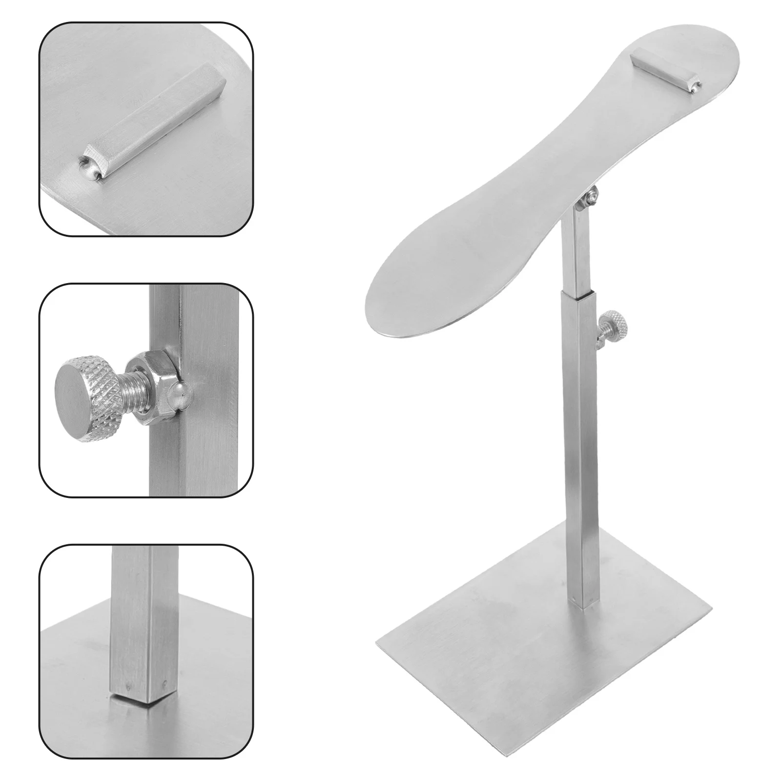 

Shoe Display Stand Stainless Steel Rack Adjustable Base Storage Holder High Heels Stands