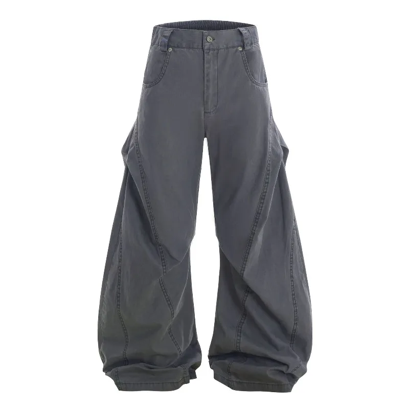 OR FL Deconstruction of American Retro Style Curved Knife 100 Cotton Women Cargo Trousers Trendy Brand Baggy Slacks Y2k Pants