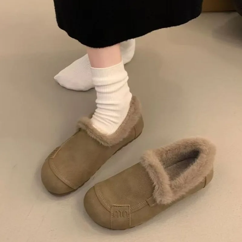 

2026 Новая популярная повседневная удобная женская хлопковая обувь на плоской подошве с флисовой подкладкой, теплые, водонепроницаемые и противоскользящие зимние ботинки
