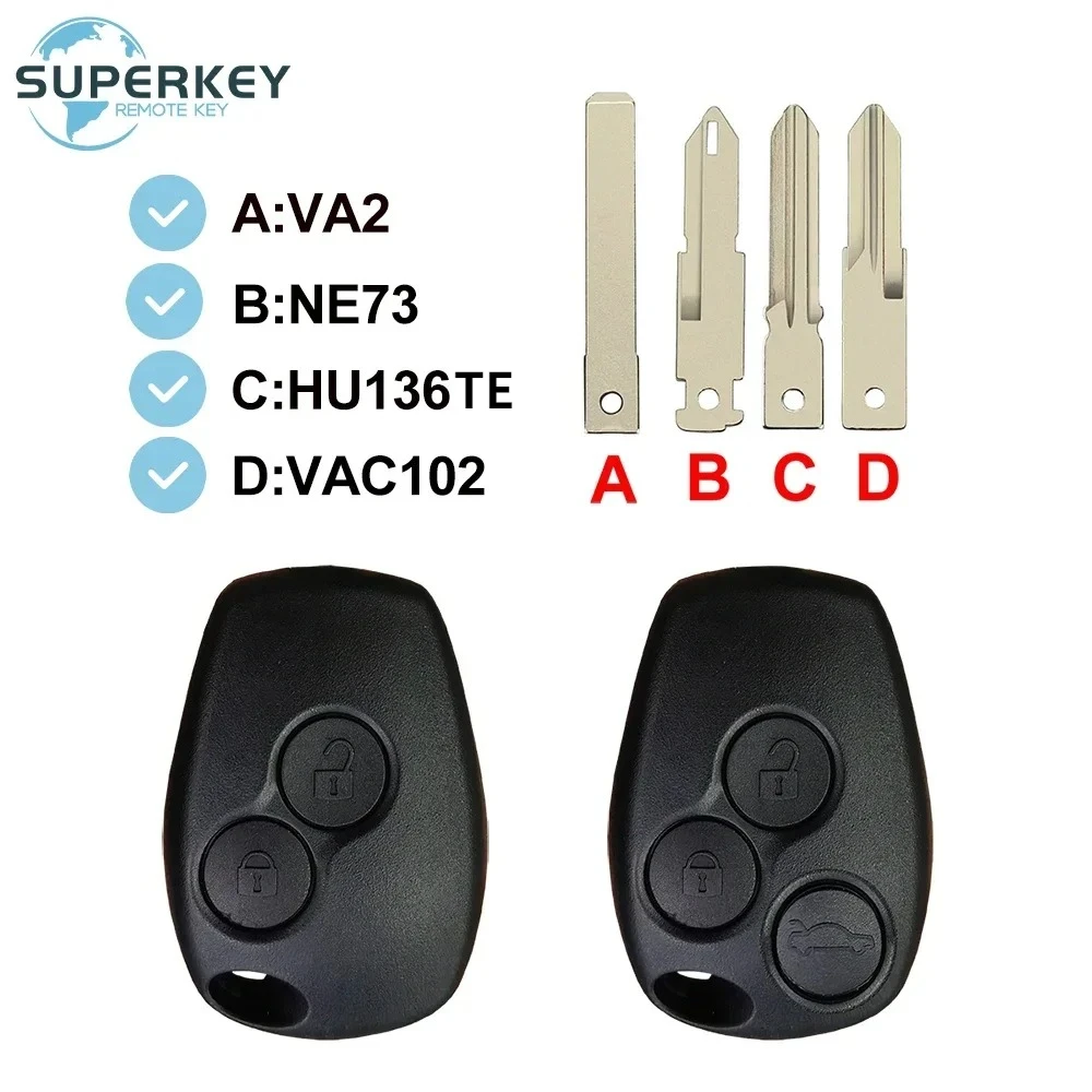 SUPERKEY Replacement Remote Key Shell Case For Renault Clio Modus Kangoo Master Vauxhall Twingo Vivaro Primastar Logan Sandero