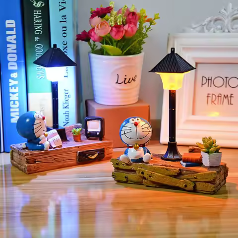 15cm kawaii Genuine Doraemon Home Gift Decorative Crafts To Students Gifts For Children Tinker Bell Night Light Nice Decorations