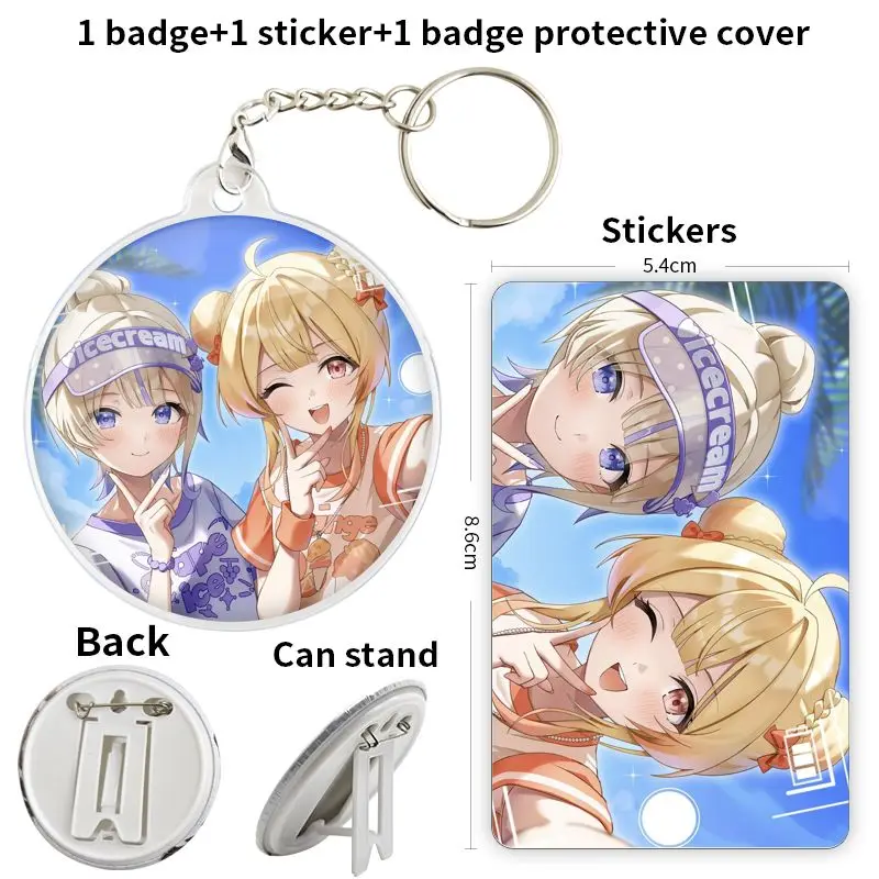Todoroki Hajime Virtual Youtuber Game Anime Character Soft Button Badge Brooch anchor Peripherals Pin School bag Accessories
