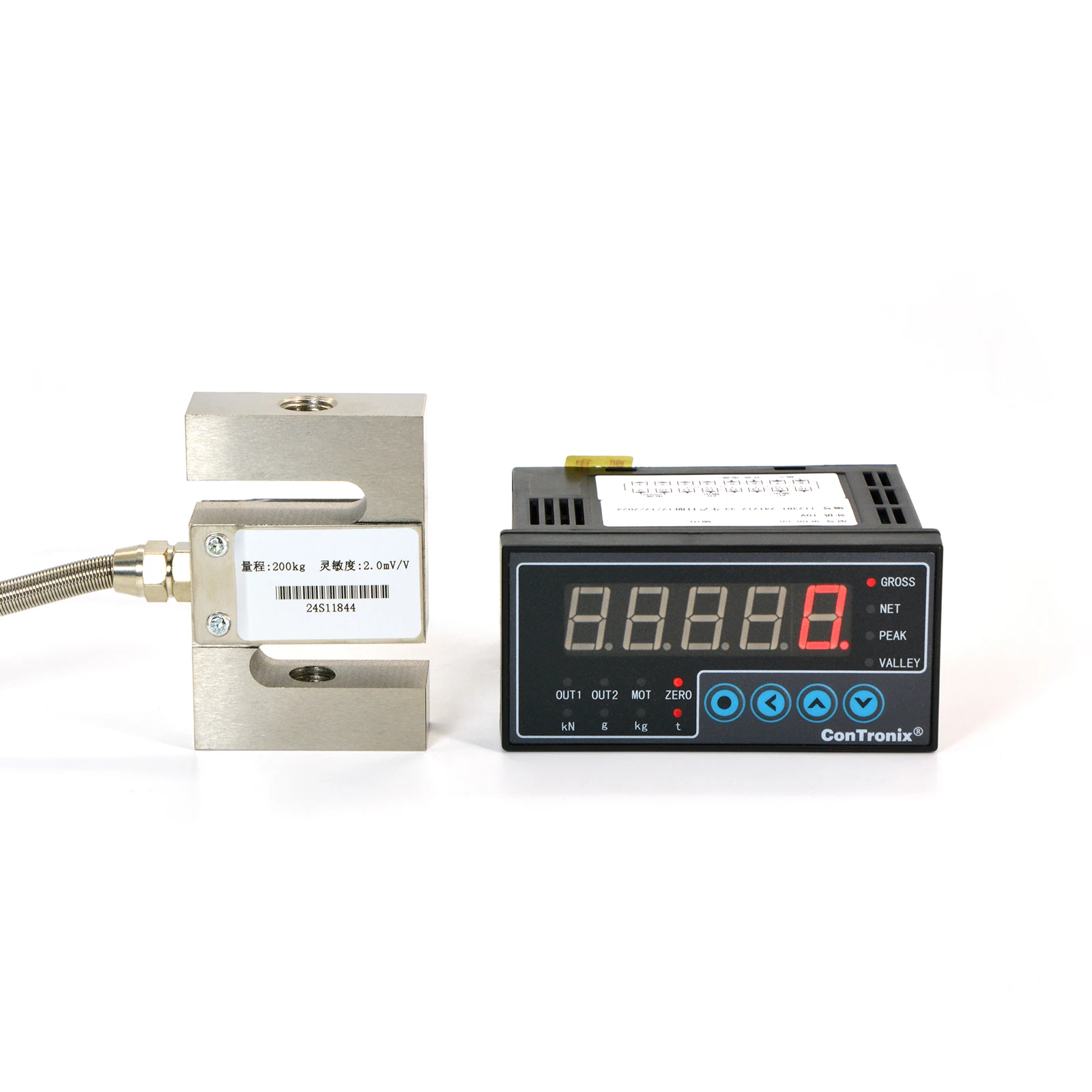 

S Type Load Cell Sensor with Indicator Display Test Tension and Compression Force Weight Pressure Scale 200 300 500KG 1T 2T