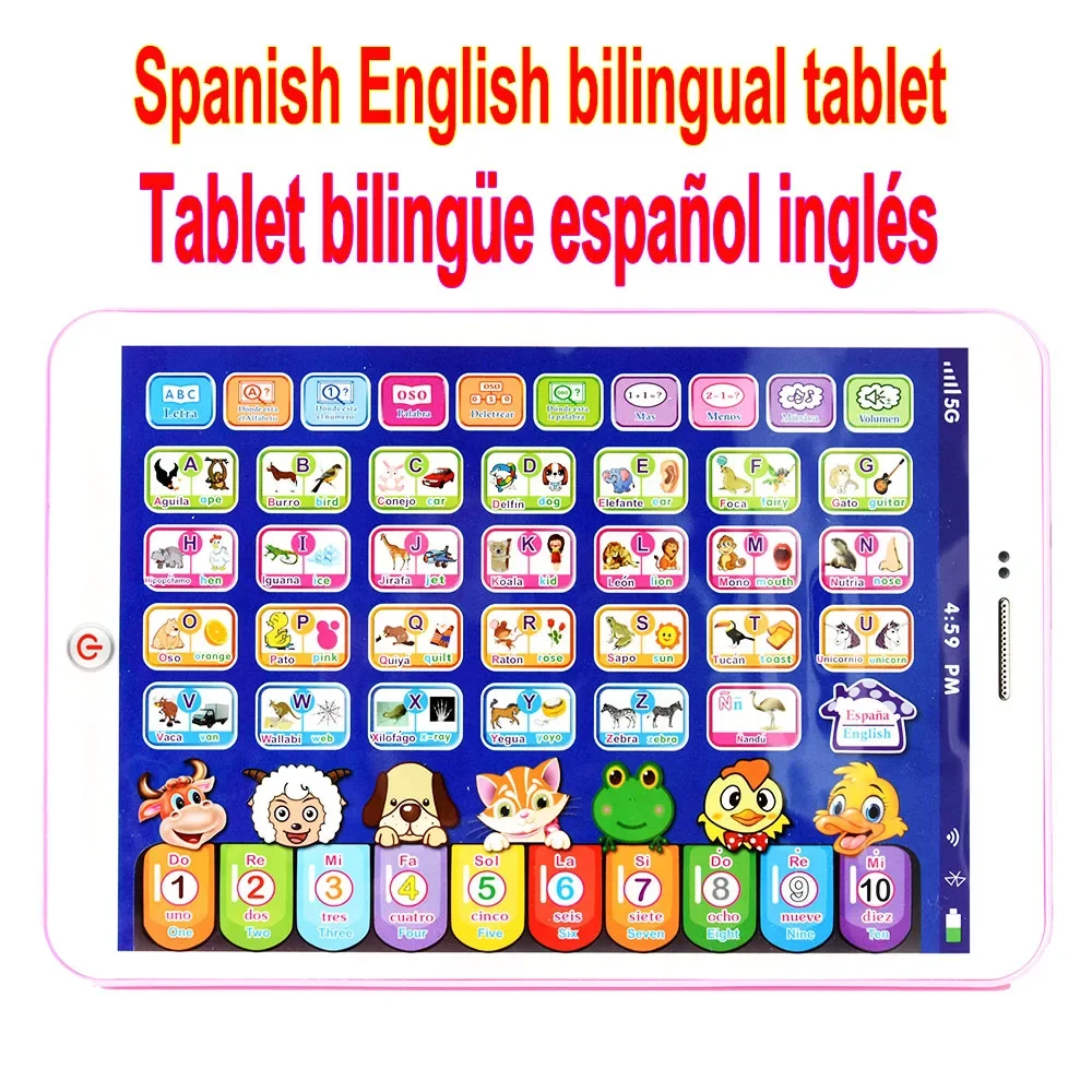 Spanish Alphabet Child Tablet Point Read Touch Enable Laptop Compluter Educational Toys Play Mobel Details for Children's Gifts