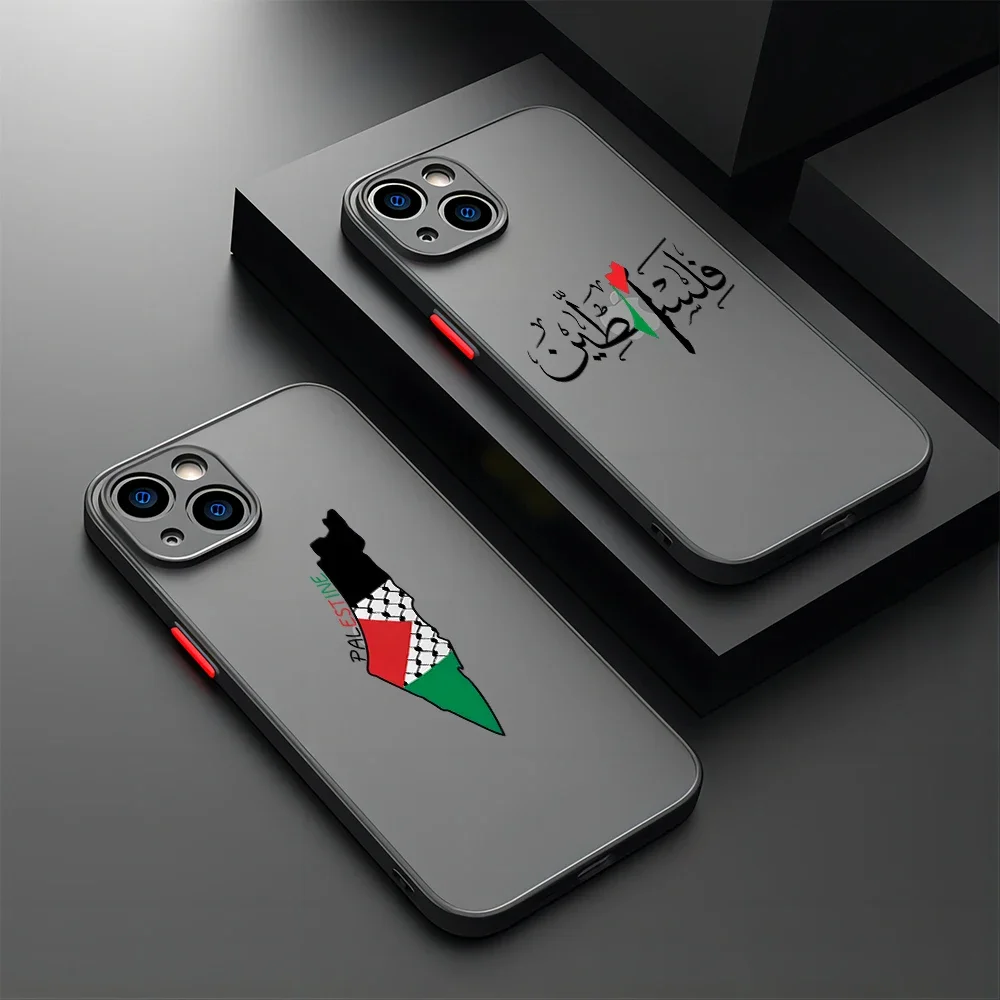 Matte Transparent Phone Case Palestine Flag Map Passport For Xiaomi Redmi Note 12 11 10 10C 10X 9 9A 9T 9C 8 7 K40 Pro Plus