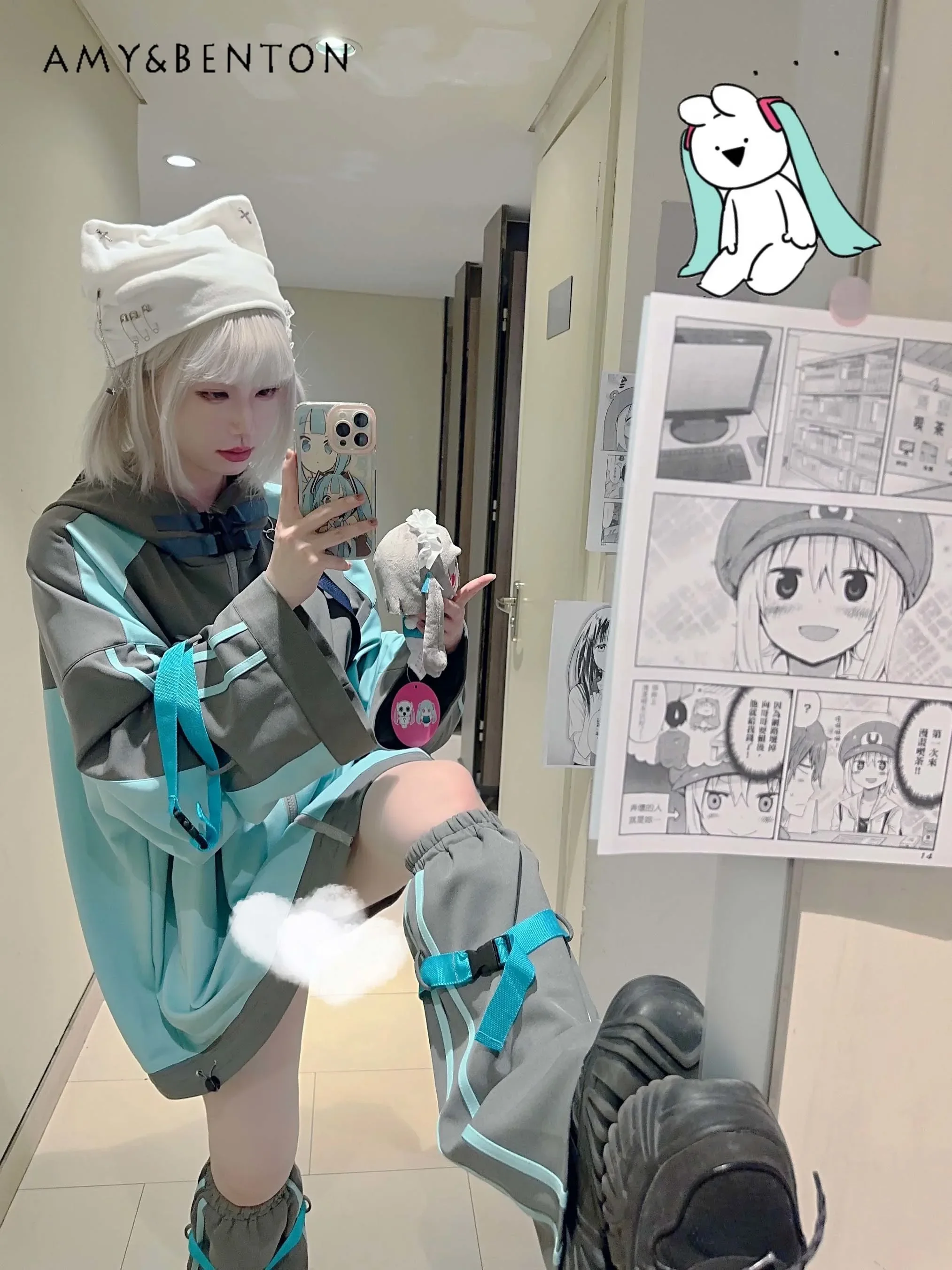 Japanese Harajuku Color Matching Oversized Hooded Coat Mine Mass-Produced Y2K Loose Sweatshirt Street Zip Up Hoodie Autumn New