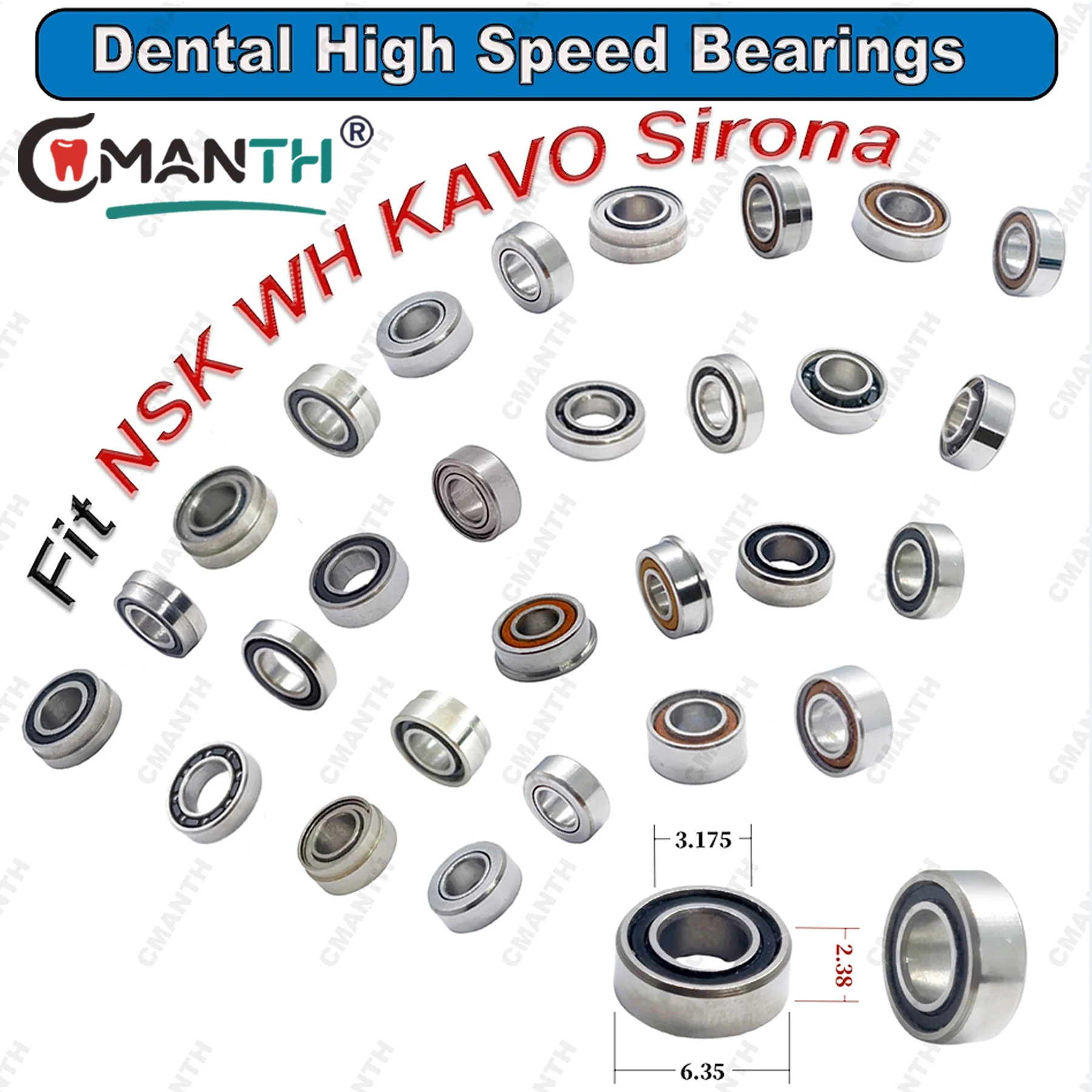 CMANTH Dental Bearing High Quality Ceramic Bearings Turbine Air Rotor For High Speed Handpiece For WH NSK KAVO Sirona