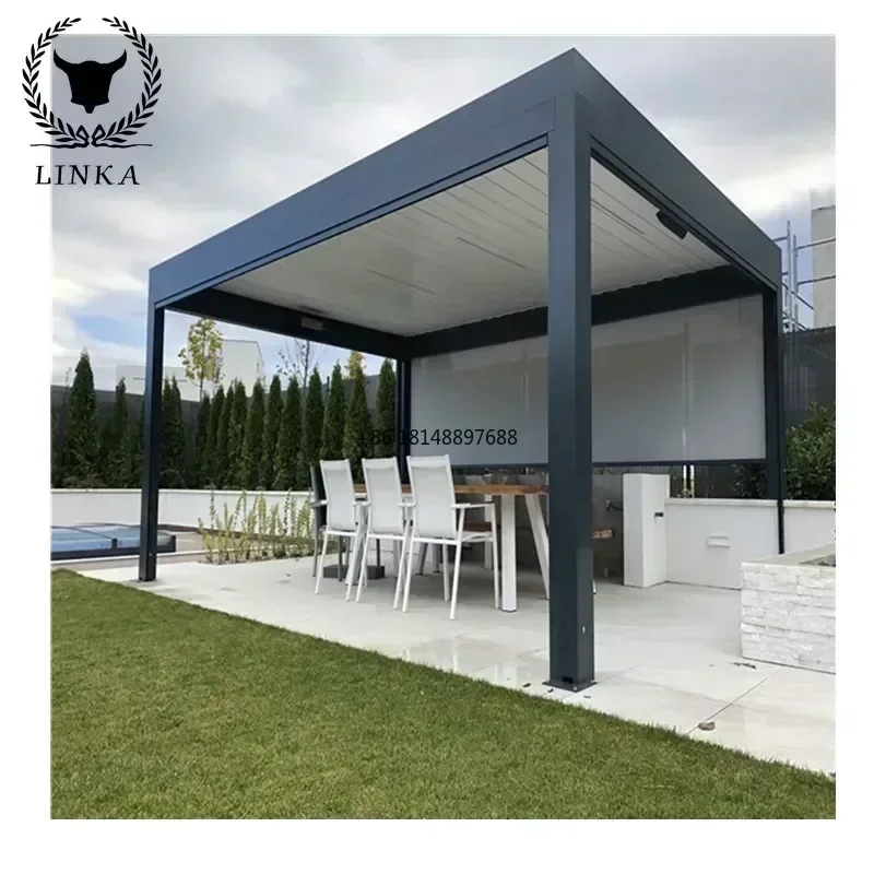 

2021 Canopy Pergola Hot Aluminum Electric Roof For Garden Slats Canvas Canopy Modern Aluminum Louvres Pergola