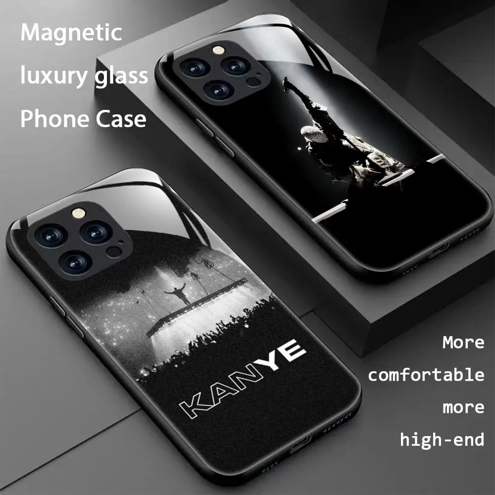 Funda Magnética de Cristal para Teléfono Star Kan YE West, Popular para iPhone 17 16 15 14 13 12 11 X XR XS 8 Plus Mini Pro Max