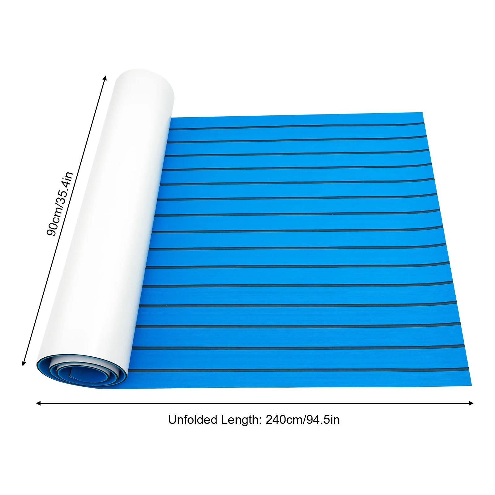 240*90cm Blaue EVA-Schaumstoff-Teakholz-Bodenmatte, selbstklebende, wasserdichte, rutschfeste Marine-Bodenmatte, Bootsdeckmatte für Yacht, Kajak – Detail 1