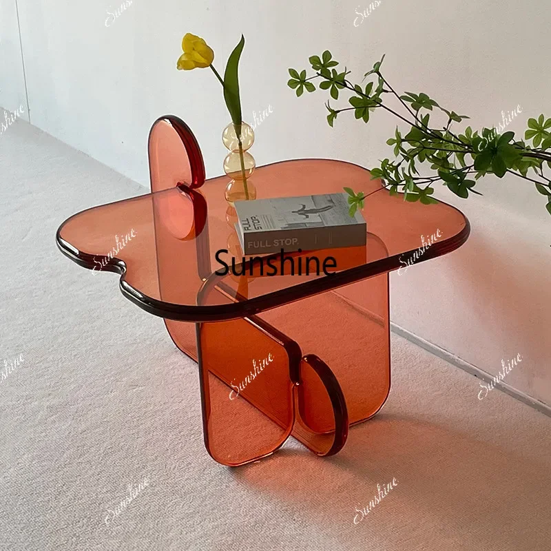 

Small household square transparent acrylic tea table