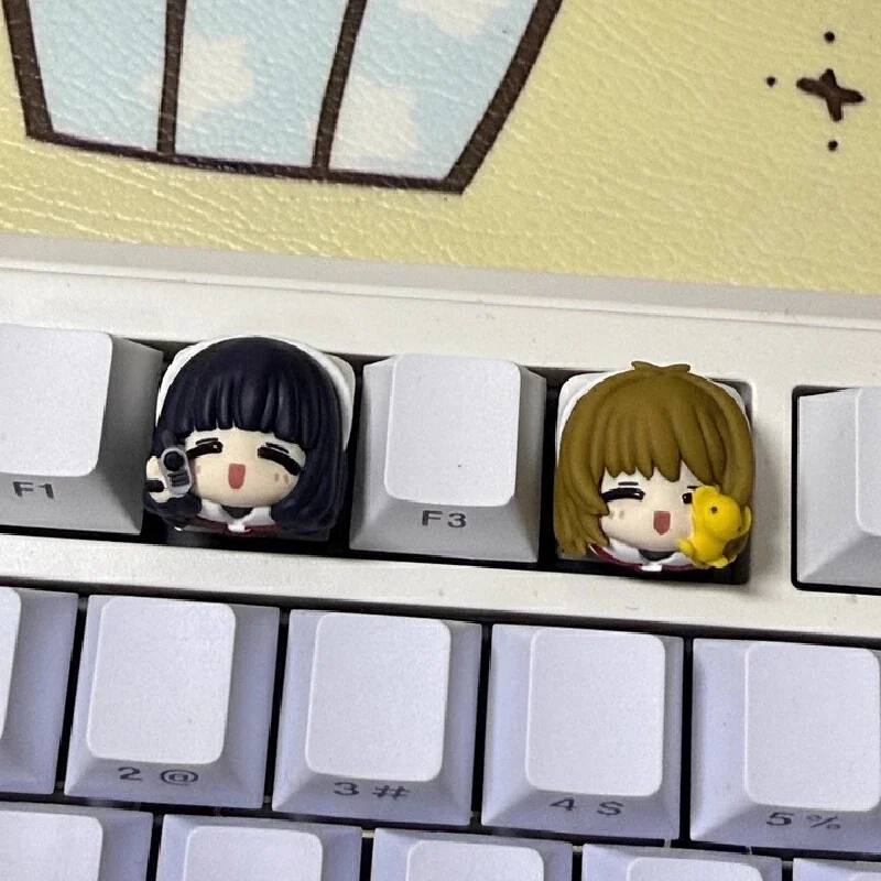 Anime Figure KINOMOTO SAKURA ‌Pendragon Cute Personalized Creativity Single 3D Stereo Resin Advanced Keycaps Mechanical Keyboard