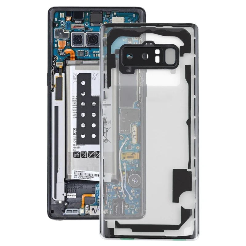 For Samsung Galaxy Note 8 / N950F N950FD N950U N950W N9500 N950N Transparent Battery Back Cover with Camera Lens Cover