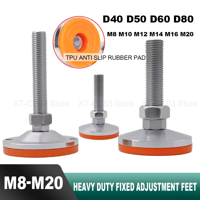 1Pcs M8 M10 M12 M14 M16 M20 Adjustable Heavy Duty Support Cup Furniture Anti-Slip Machine Milling Machine Fixed Leveling Feet