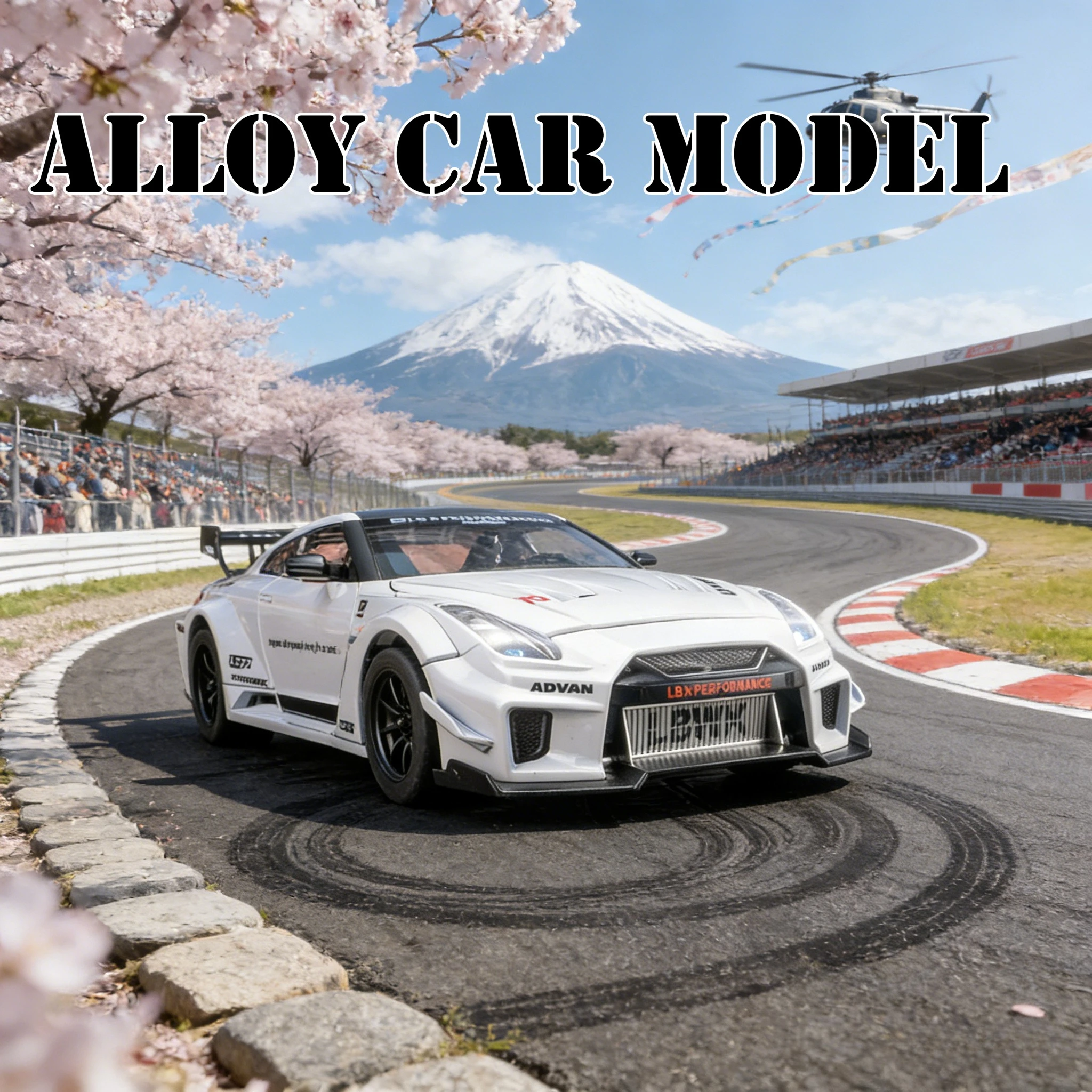 Simulación 1:24, supercoche de aleación Nissan GTR, puertas modelo y maletero del capó del motor, puede abrir accesorios de coche, regalos coleccionados para niños